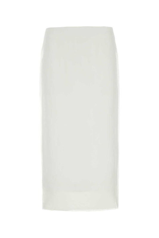 Sportmax SportMaxホワイトシルクAceti1234スカート - Image 1
