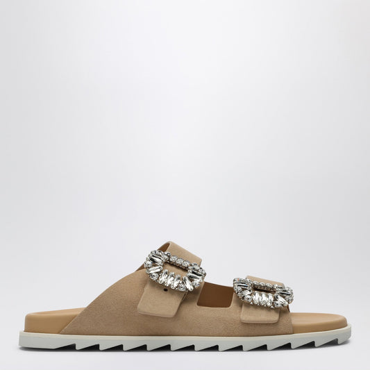 Roger Roger Vivier Beige Suede Slidy Viv 'Mule - Image 1