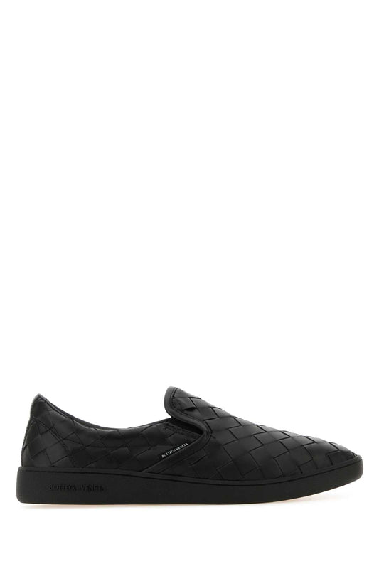 Bottega ボッテガベネタブラックレザーソーヤースリップオン - Image 1