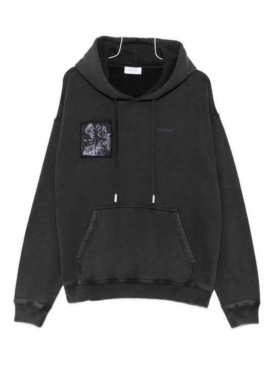 Off Off White Faded Painting Skate Cotton Hoodie - Image 1