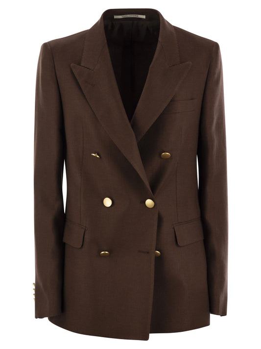 Tagliatore Tagliatore Paris Linenダブル胸ブレザー - Image 1