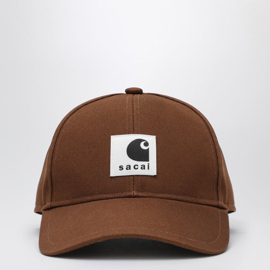 Sacai Sacai X Carhartt ワイプ ベージュ ベースボール キャップ ロゴ パッチ付き - Image 1