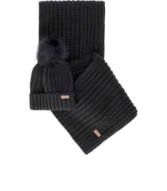 Barbour Barbour Saltburn Black Beanie + Scarfセット - Image 1