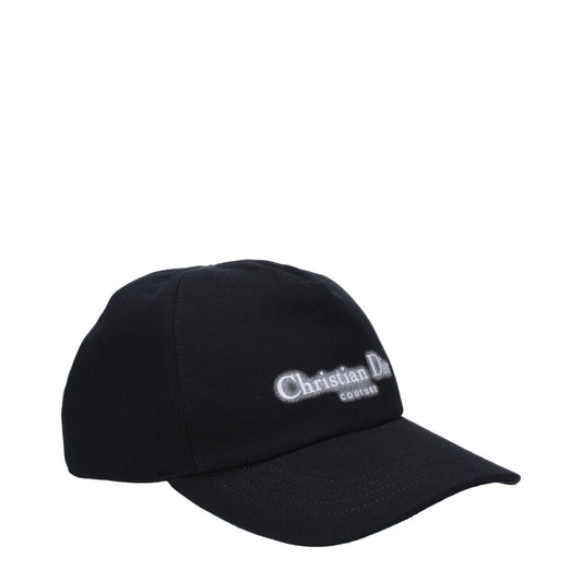 Dior クリスチャンディオールは男性の綿黒を帽子 - Image 1
