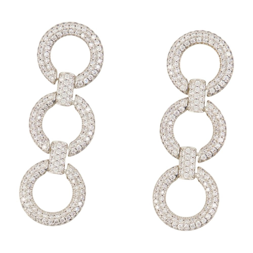 Self クリスタルリンクイヤリングセルフポートレートメタルシルバー - Image 1