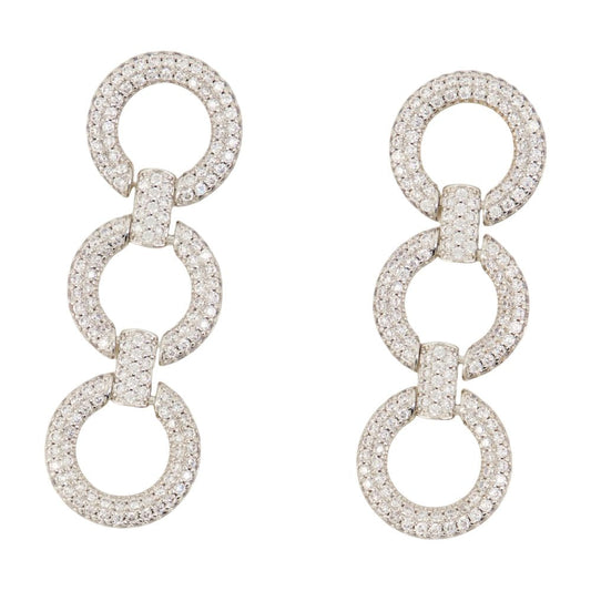 Self クリスタルリンクイヤリングセルフポートレートメタルシルバー - Image 1