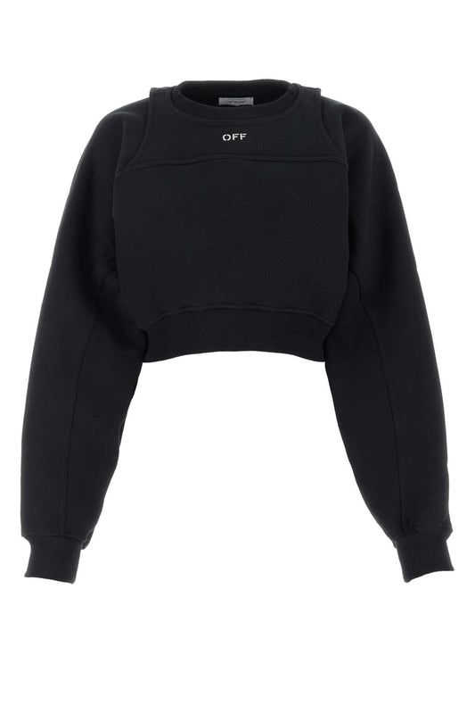 Off オフホワイトブラックコットンスウェットシャツ - Image 1