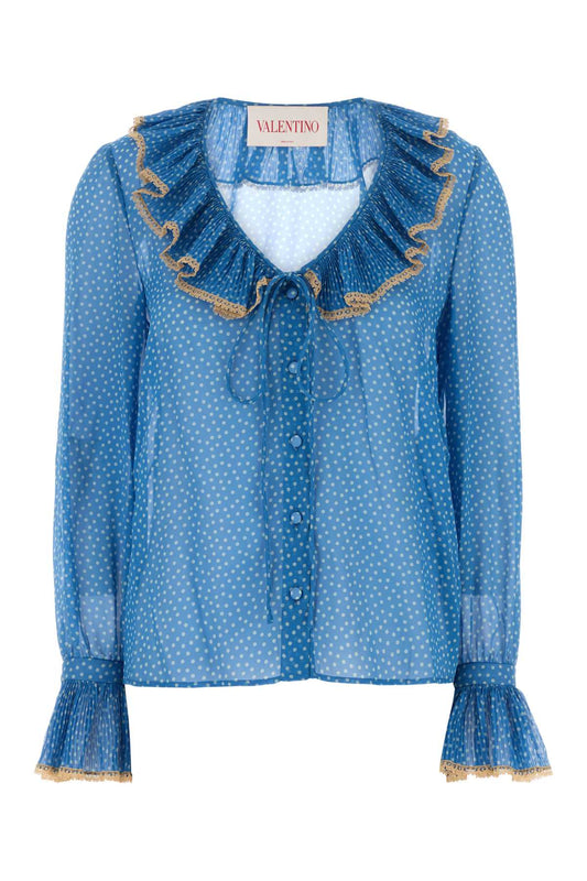 Valentino ヴァレンティーノガラヴァニプリントシルクブラウス - Image 1