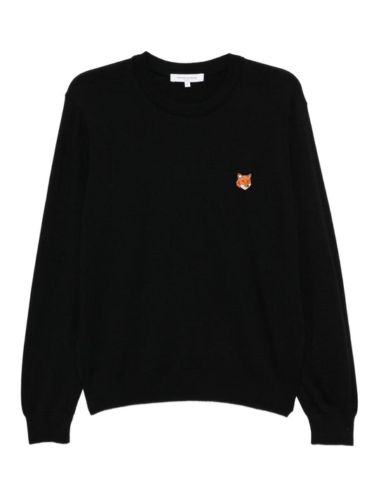 Maison メゾン キツネ フォックス ヘッド ウール クルーネック セーター - Image 1
