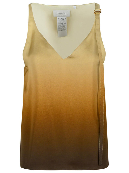 Sportmax SportMax 'Alcuno' Beige Gradient Silk Top - Image 1