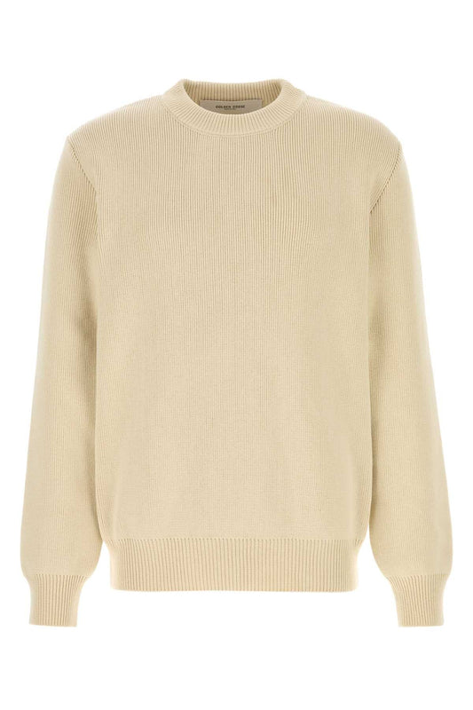 Golden Golden Goose デラックス ブランド ベージュ ストレッチ コットン ブレンド セーター - Image 1