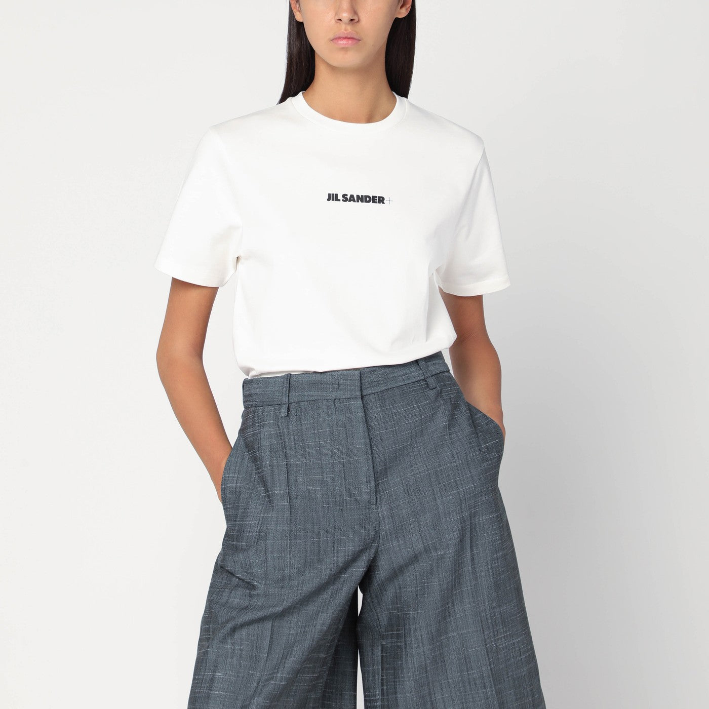 Jil Jil Sander Cream White T Shirt With Logo - Image 1