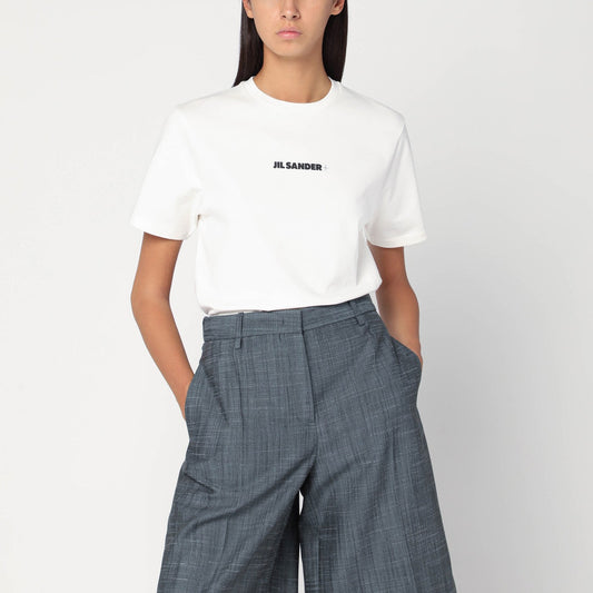 Jil Jil Sander Cream White T Shirt With Logo - Image 1