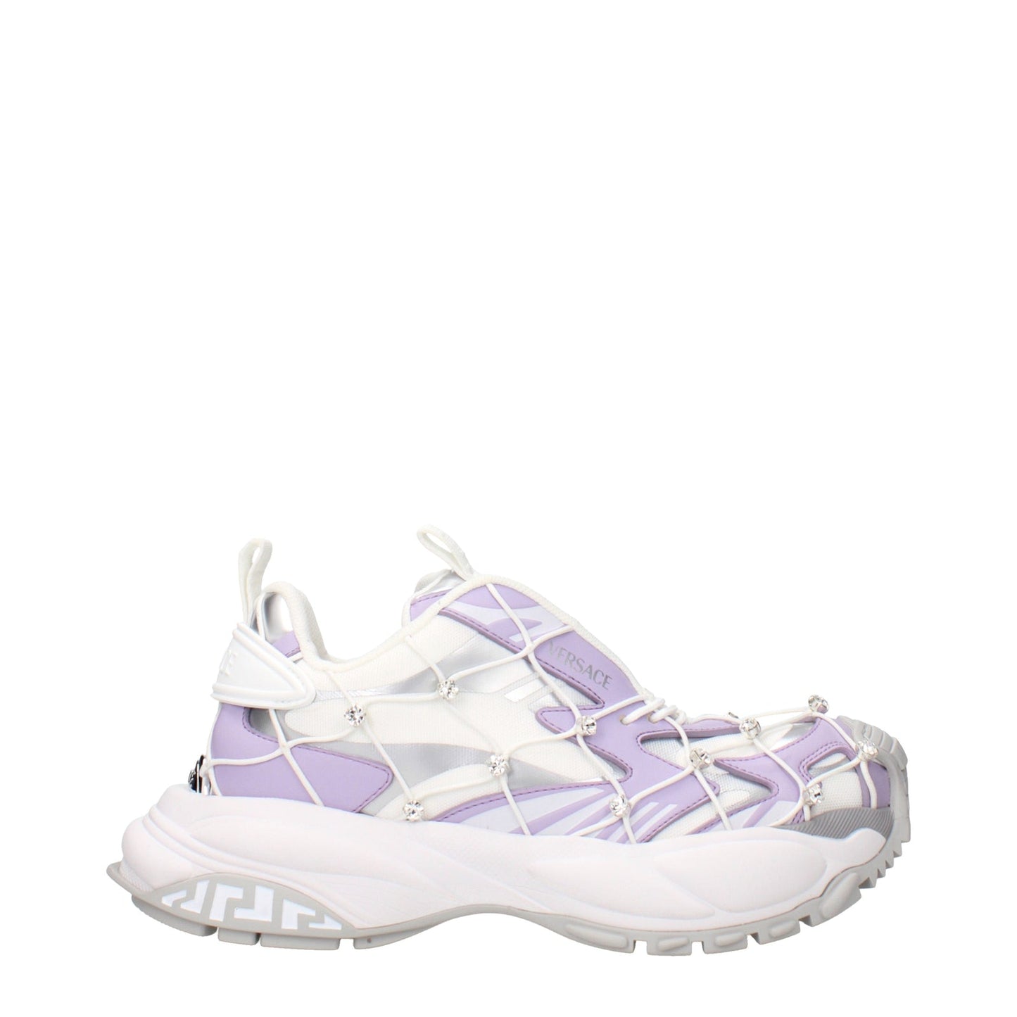 Versace ヴェルサーチ レディースs スニーカー ホワイト/ライラック ファブリック - Image 1