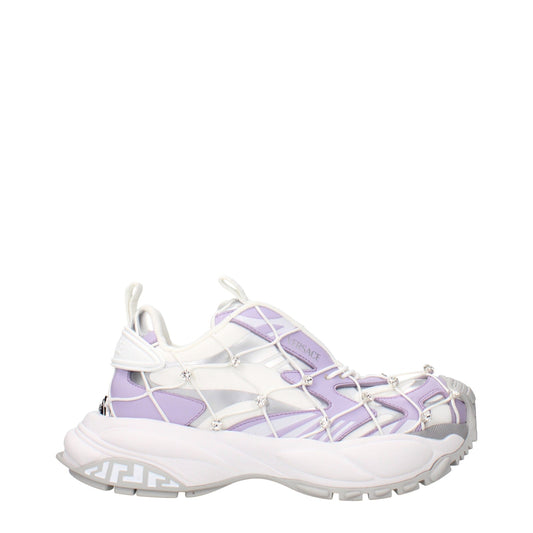 Versace ヴェルサーチ レディースs スニーカー ホワイト/ライラック ファブリック - Image 1