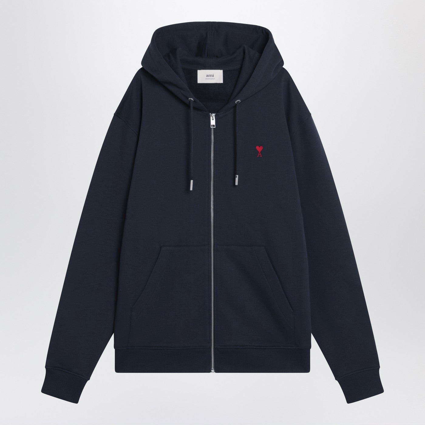 Ami Ami Paris Midnight Blue Ami De Coeur Zip Up Sweatshirt - Image 1