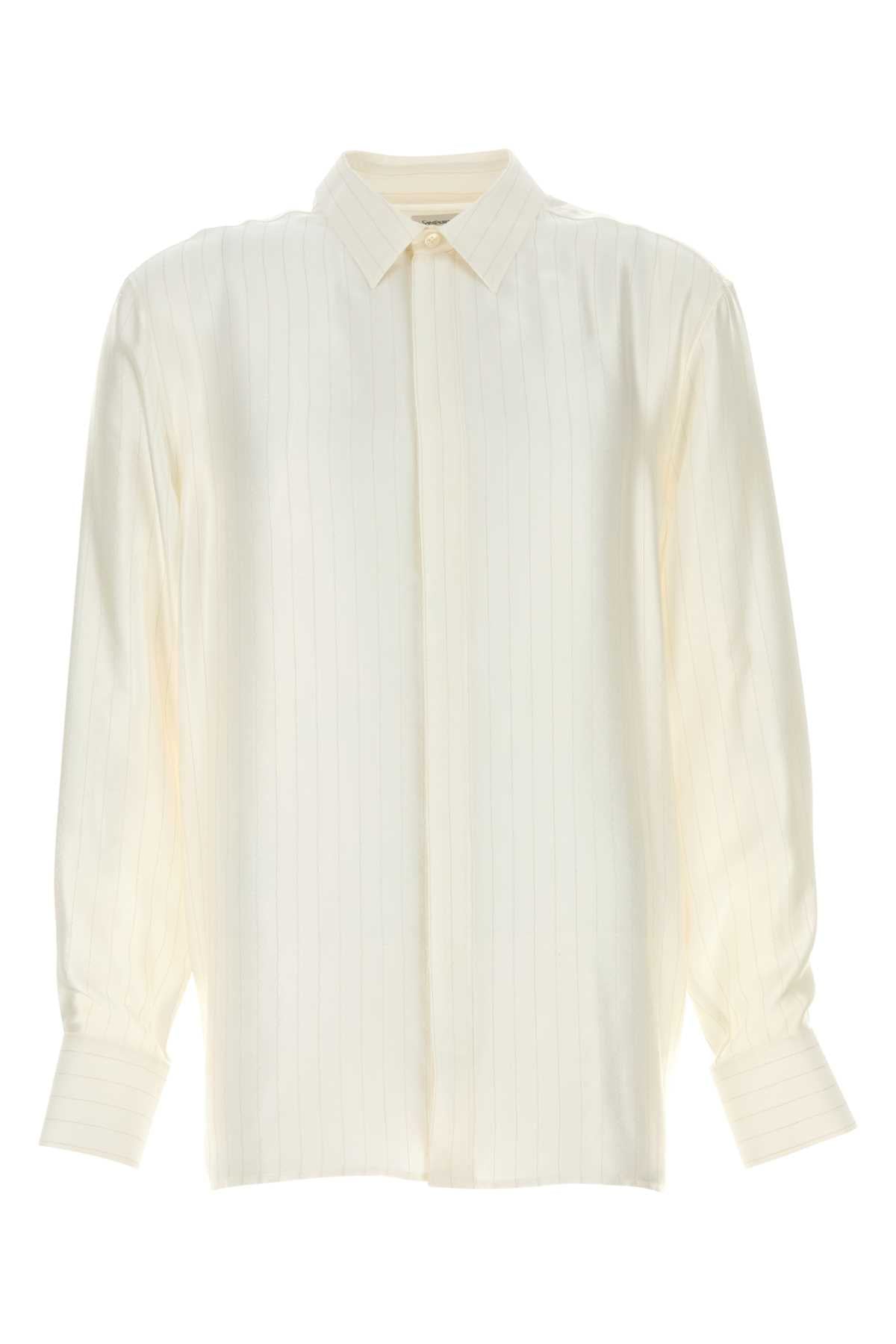 Saint セントローラン刺繍サテンシャツ - Image 1