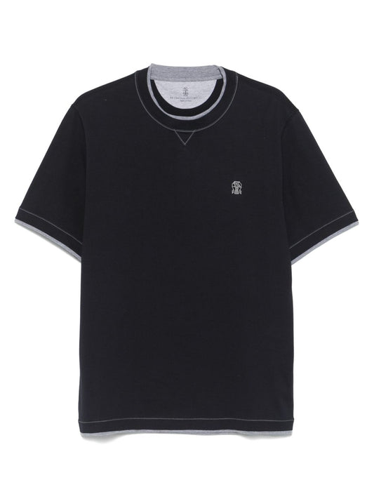Brunello Brunello CucinelliロゴコットンTシャツ - Image 1
