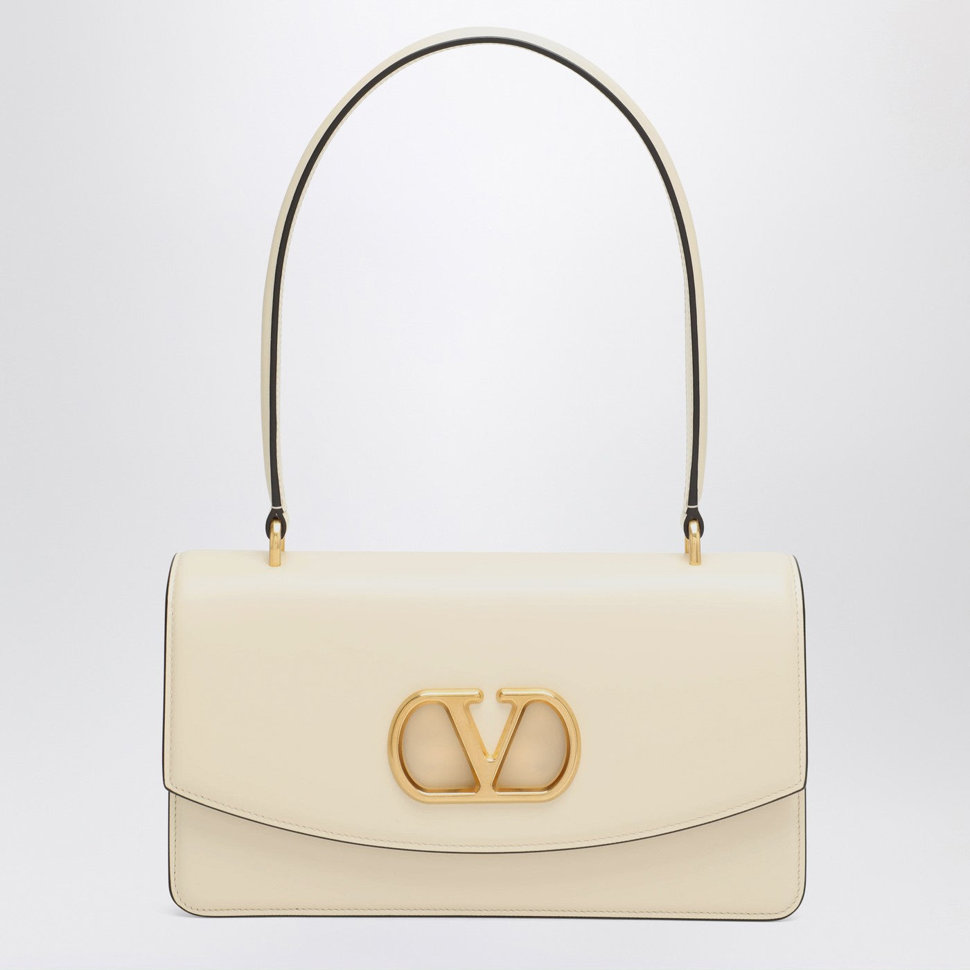Valentino バターの白い光沢のあるカルフスキンのバレンティーノガラヴァニやるいバッグ - Image 1