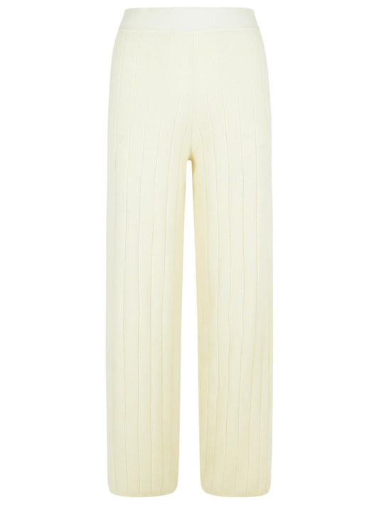 Max Max Mara 'Jardin'ホワイトキャシュマイアジョガーパンツ - Image 1