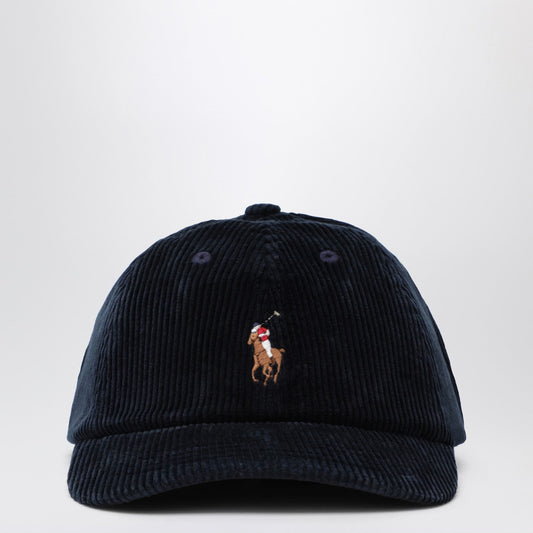 Polo ポロ ラルフローレン ネイビー ブルー コーデュロイ ベースボール キャップ - Image 1