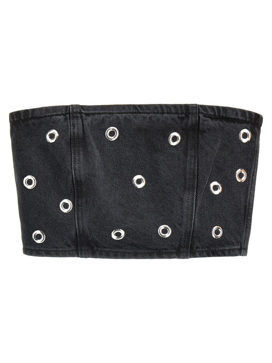 Rotate Rotate Birger Christensen 'Studded Denim' Top - Image 1