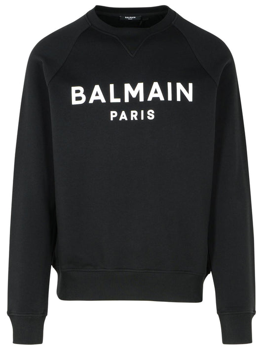 Balmain バルメインブラックコットンスウェットシャツ - Image 1