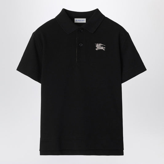 Burberry バーバリーブラックコットンピケポロシャツ - Image 1