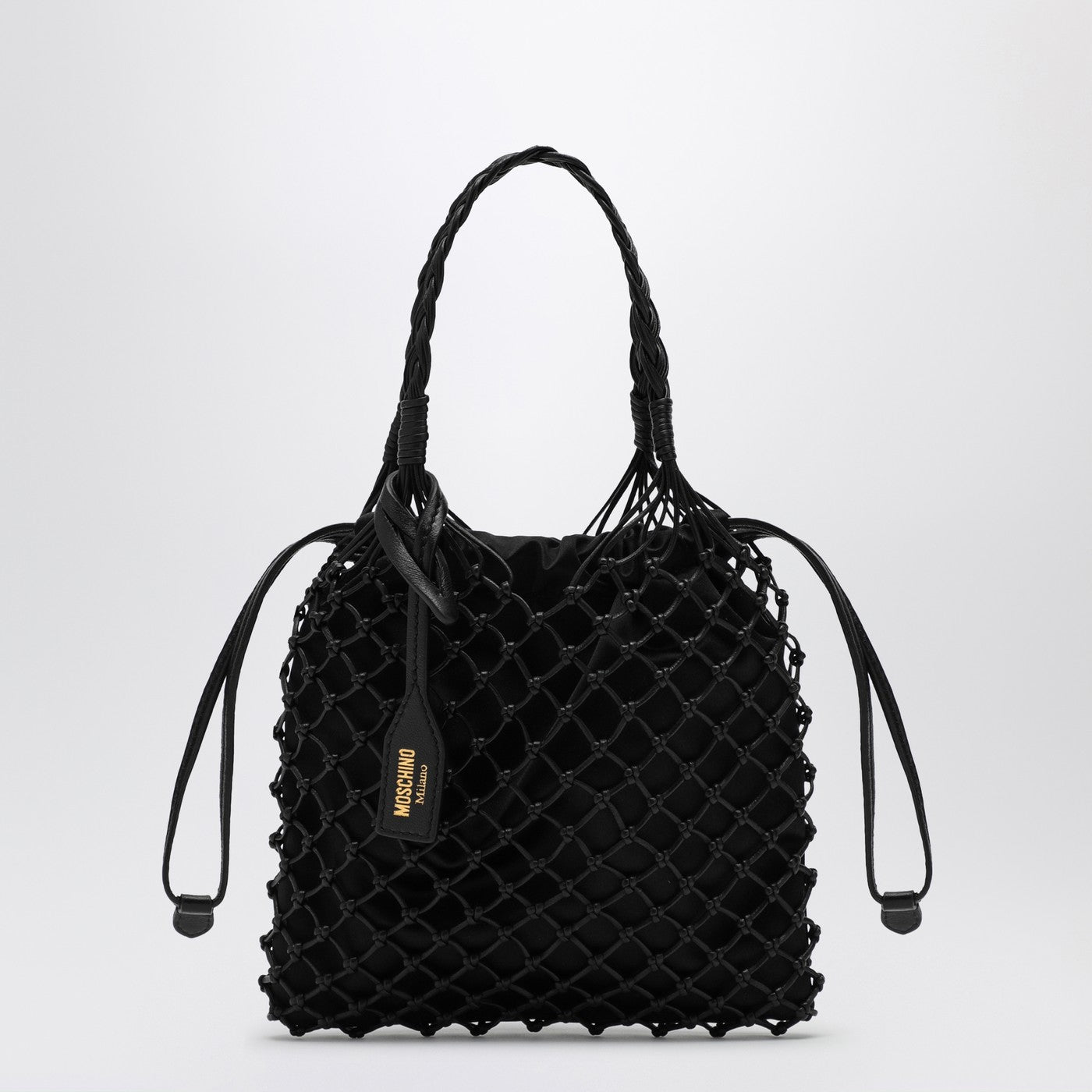 Moschino モスキーノバスケットネットブラックナッパバッグ - Image 1