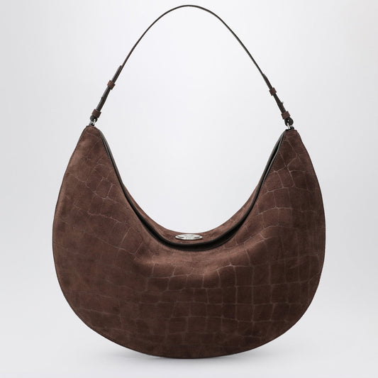 Jacquemus Jacquemus Large Brown Crocodile Effect Leather Ovalo Bag - Image 1