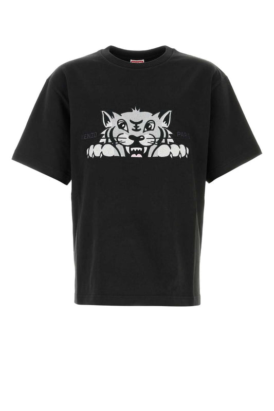 Kenzo ケンゾブラックコットン特大Tシャツ - Image 1