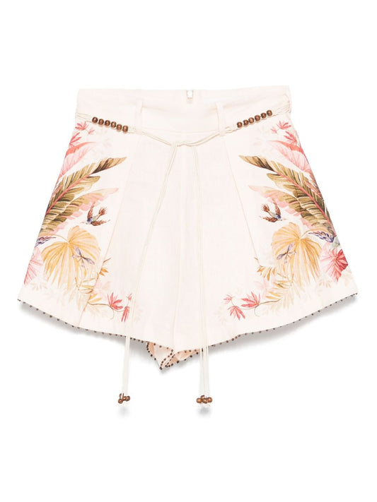 Zimmermann Zimmermann Ascensionプリントリネンショーツ - Image 1