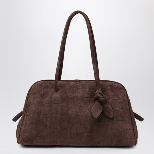 Jacquemus Jacquemus Brown Crocodile Effect Leather Turismo Bag - Image 1