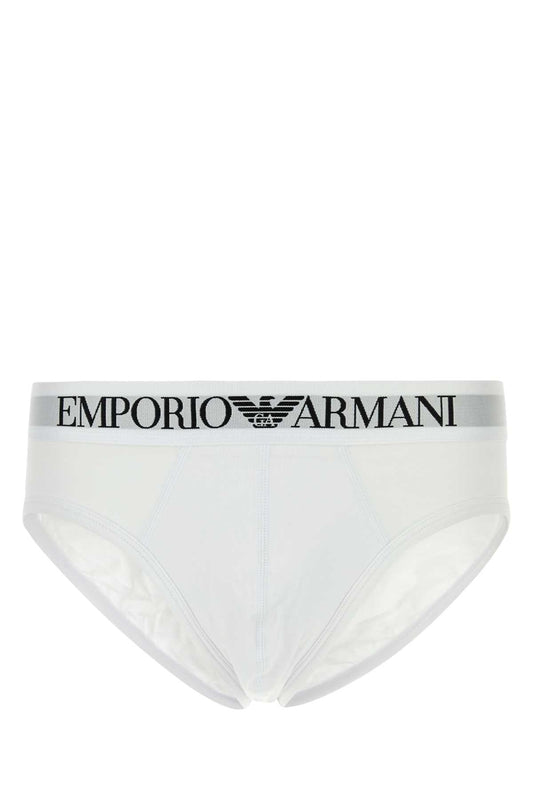 Emporio エンポリオ アルマーニ ホワイト ストレッチ コットン ブリーフ - Image 1