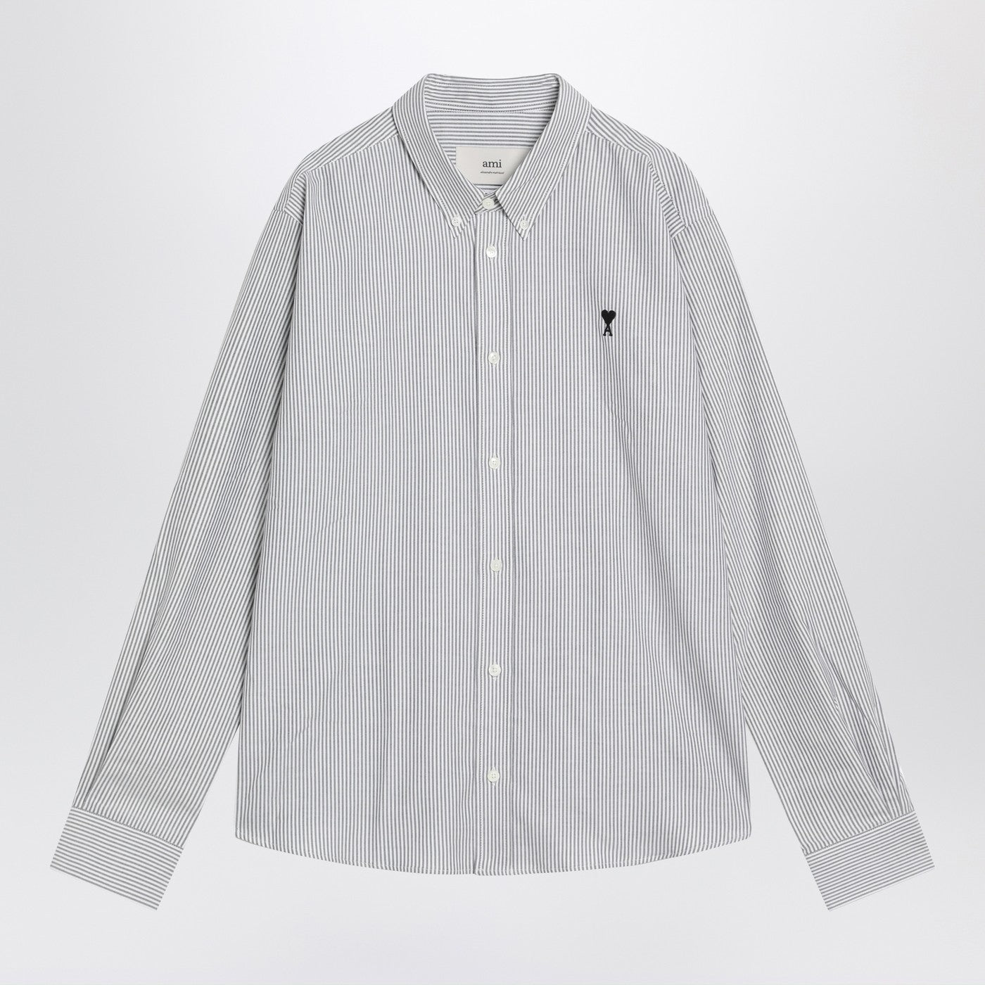 Ami Ami Paris Ami De Coeur Striped White Shirt - Image 1