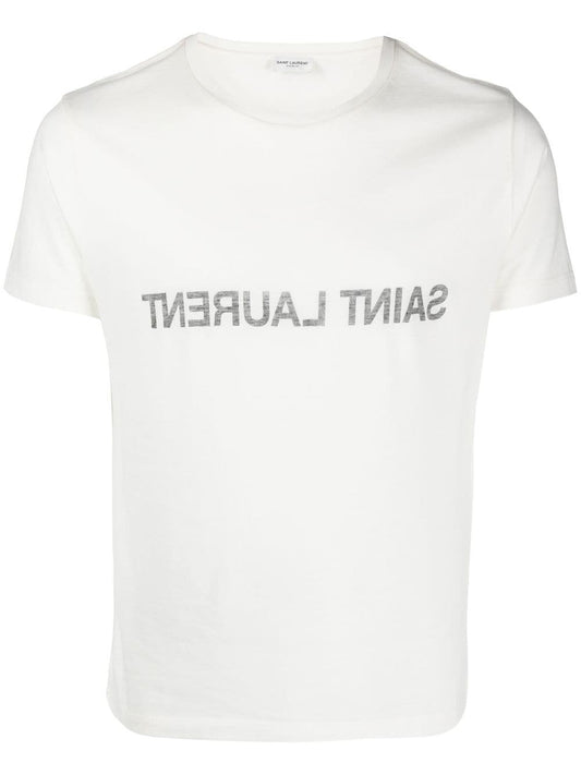 Saint セントローランロゴコットンTシャツ - Image 1