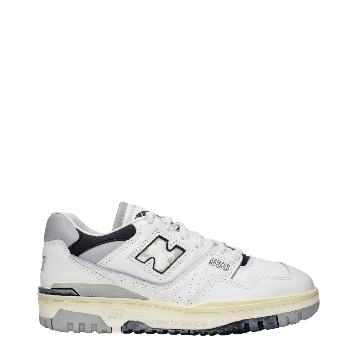 Designer Brand ニューバランススニーカー550メンズレザーホワイト/ライトグレー - Image 1