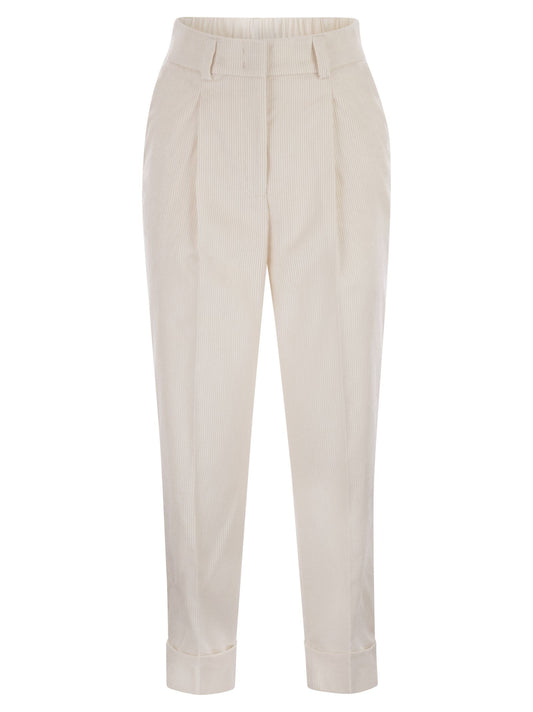 Peserico Peserico 500ストライプベルベットズボン - Image 1