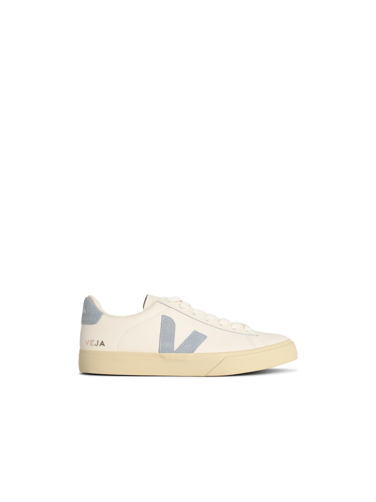 Veja Veja 'Campo' White And Light Blue Lear Sneakers - Image 1