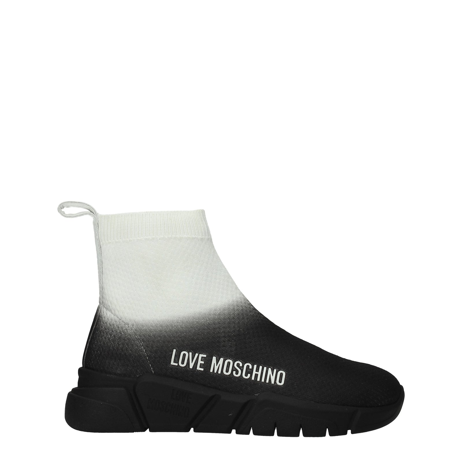 Moschino モスキーノスニーカーの女性ファブリックブラック/ダーティホワイトが大好きです - Image 1