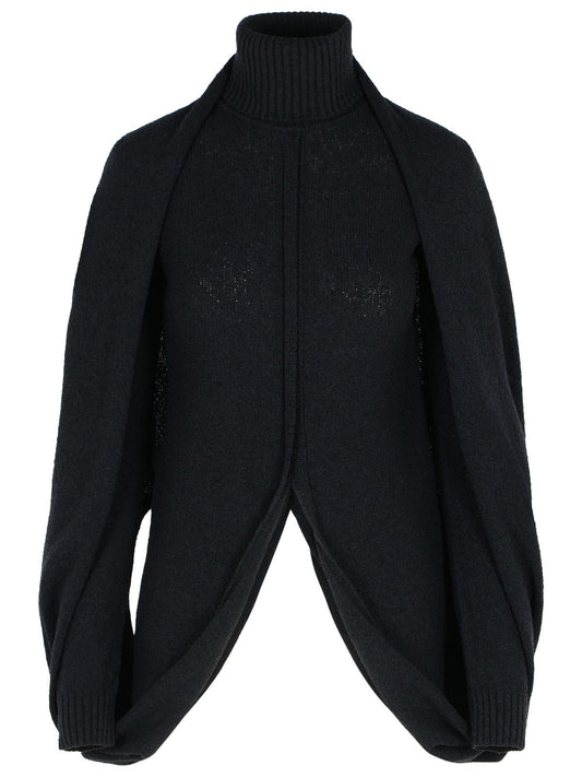 Sportmax SportMax 'Adepto'ブラックバージンウールブレンドハイネックセーター - Image 1