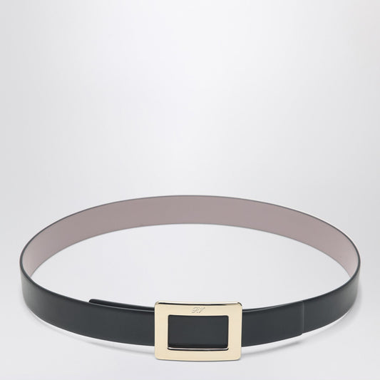 Roger Roger Vivier Belle Vivier Black/Pink Leather Belt - Image 1