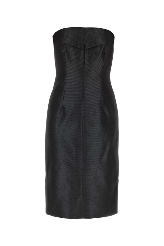 Sportmax SportMax Black Twill Malloシースドレス - Image 1