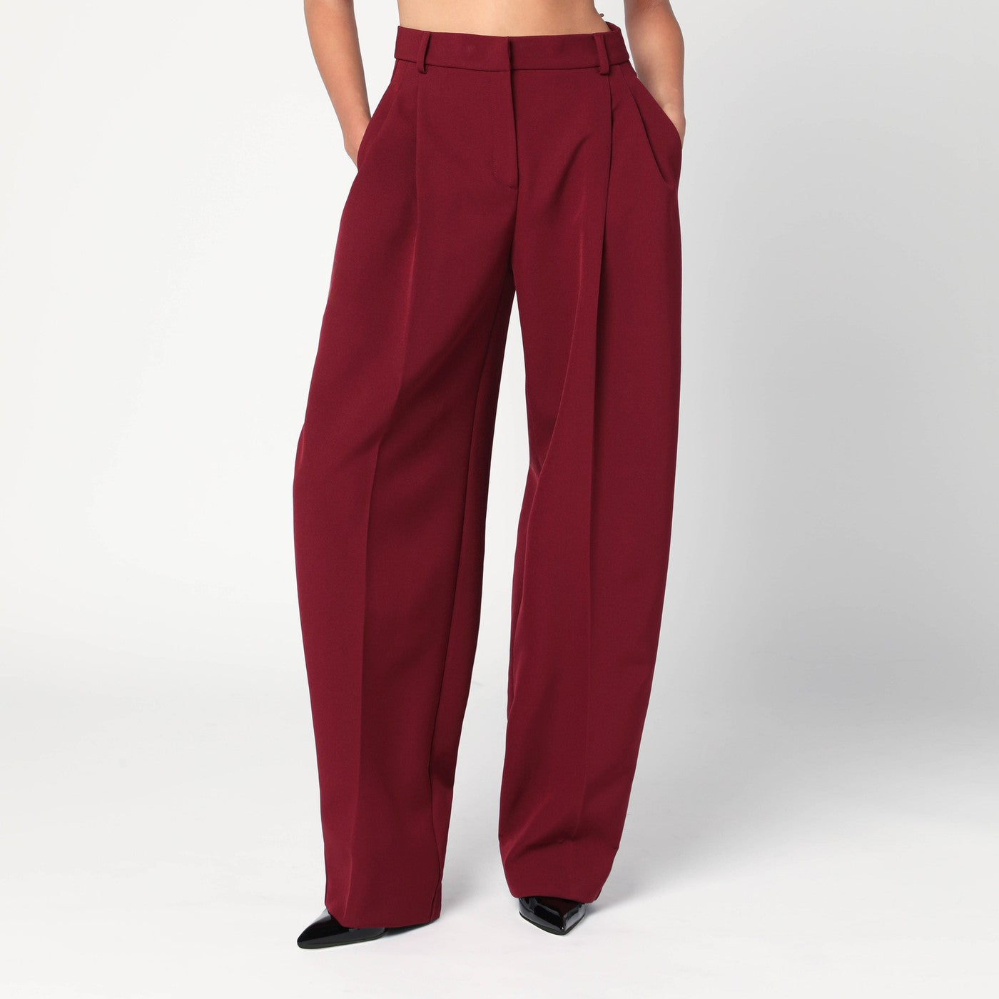 The The Andamane Bordeaux Pleated Pants - Image 1