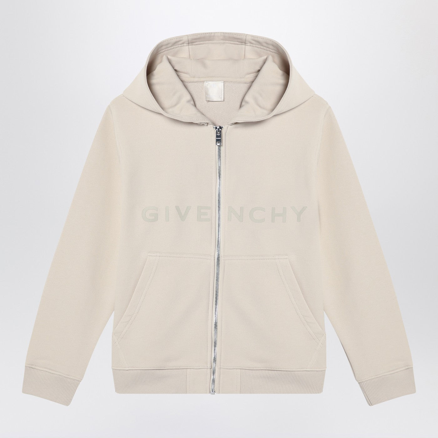 Givenchy Givenchy Cream Colored Zip Up Sweatshirt With Logo - Image 1