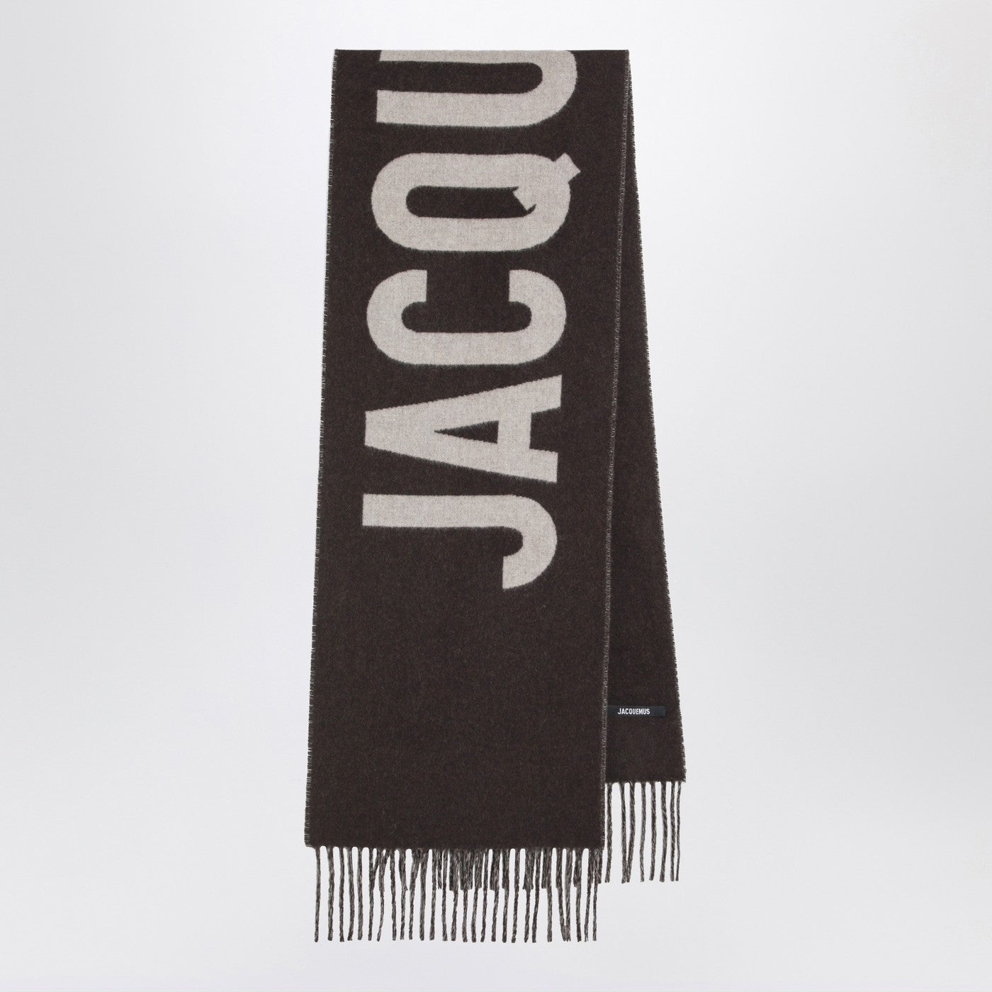 Jacquemus Jacquemus Multi Brown Wool Scarf With Logo - Image 1