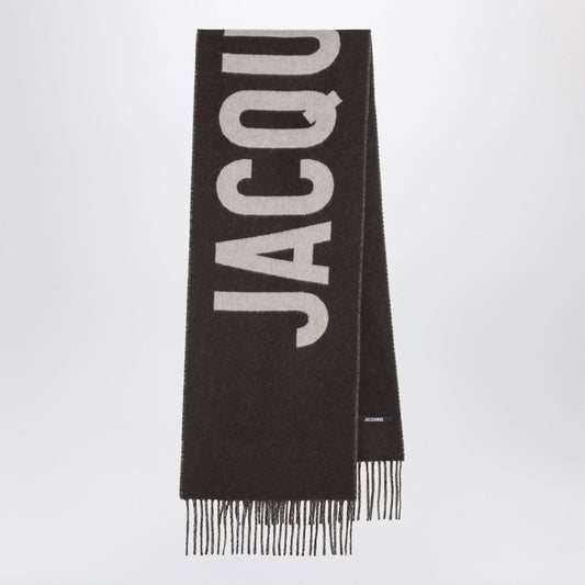 Jacquemus Jacquemus Multi Brown Wool Scarf With Logo - Image 1