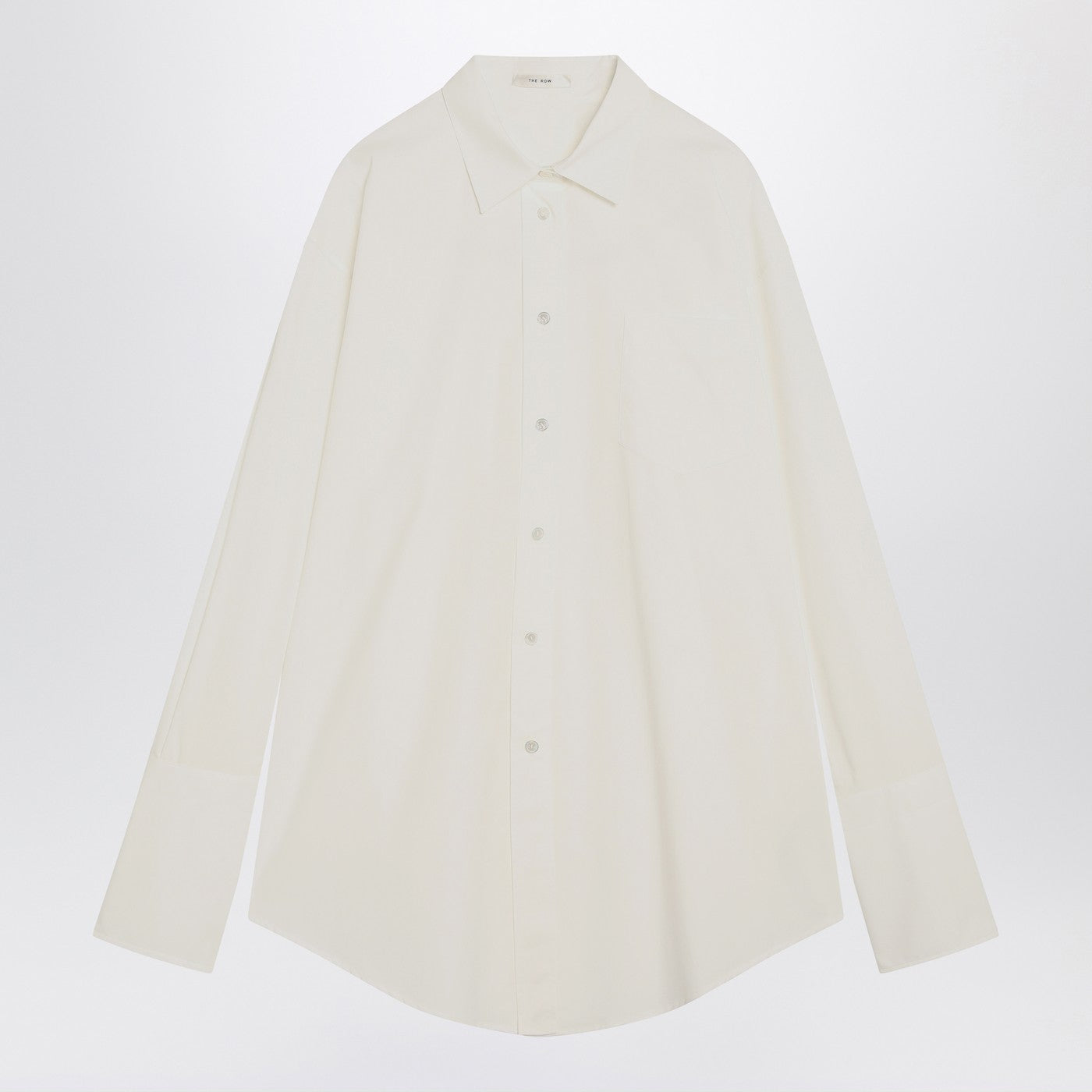 The 列の白い綿のシャツ - Image 1
