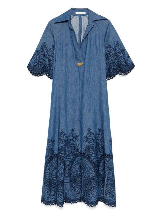 Zimmermann ZIMMERMANN COCO刺繍デニムドレス - Image 1