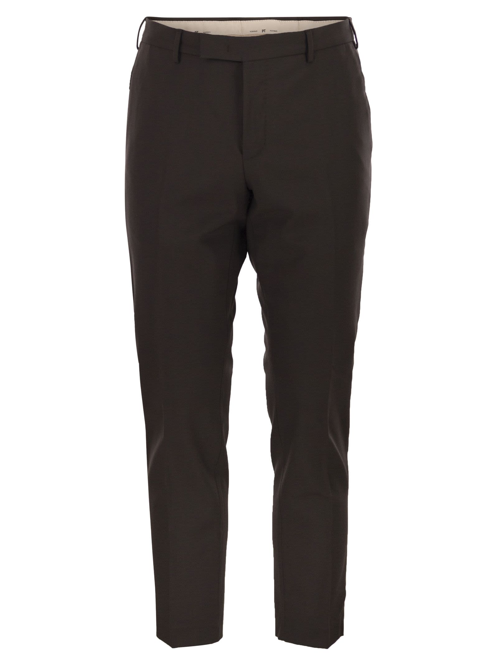 Pt Pt Torino Dieci ストレッチ バージン ウール トラウザーズ - Image 1